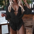 thumbnail image 2 of Womens Swimsuit with Coverup New Lace Up High Waist 3-Pieces Bikini Swimsuit Swimsuit Bodysuit Jumpsuit, 2 of 6