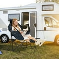 thumbnail image 2 of Gymax 2 Pcs Hamac Chaise de Camping avec Repose-Pieds Rétractable et Sac de Transport pour le Camping Bleu Marine, 2 of 10