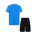 thumbnail image 2 of iefiel Kids 2pcs Sports Suit Quick Dry Printed Contrast Color Shirts Shorts Set For Football Basketball A Light Blue 20, 2 of 7