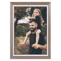 REGALWOVEN Picture Frame, Display Poster and Photo Frames with Corner for Gallery Wall and Tabletop Brown Wood Grain Color 5x7