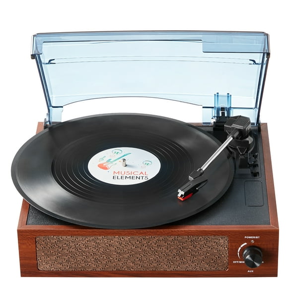 VEVOR Bluetooth Vinyl Record Player 3-Speed Belt Driven Turntable 10W Speakers