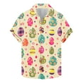 thumbnail image 3 of JURANMO Happy Easter Shirts for Men Funny Bunny Eggs Graphic Hawaiian Shirt Summer Short Sleeve Button Down Lapel Beach Tops White S Sales of The Week, 3 of 6
