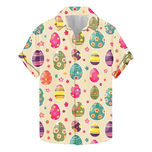 Camisas de Verano de los Hombres Impresas Manga Corta Solapa Superior, Diseño de Camuflaje Poliéster Spandex para la Fiesta de Verano de Primavera Y Casual
