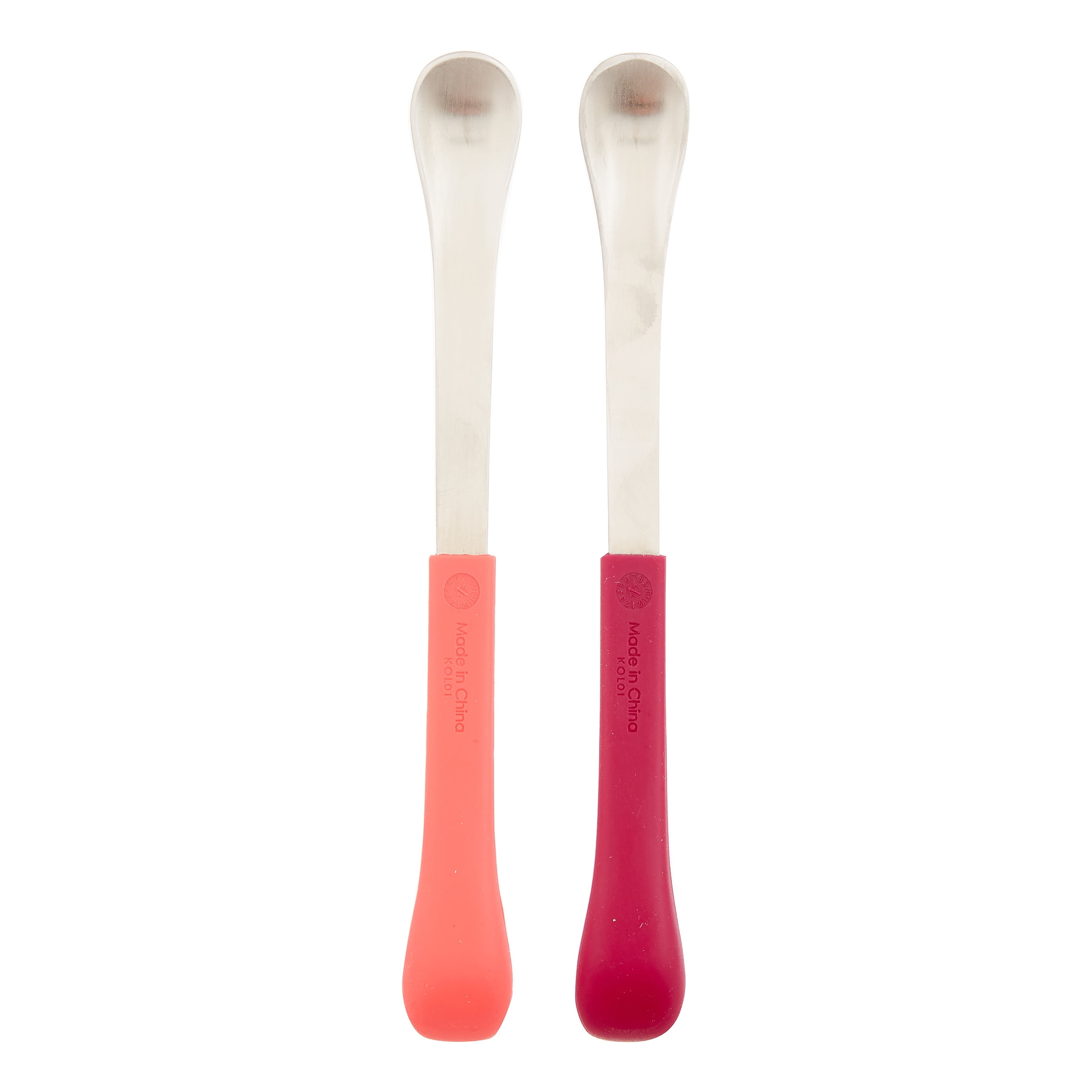 2-in-1 Silicone Baby Feeding Spoon Trio in Tutti Frutti