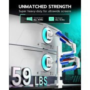 ARES WING Dual Monitor Stand, Adjustable Stacked Monitor Mount with USB A/C, Heavy Duty Gas Spring Monitor Desk Stand for 2 Monitors for 24-57 Inch Ultrawide Screen, 75/100/200 Vesa Mount, White