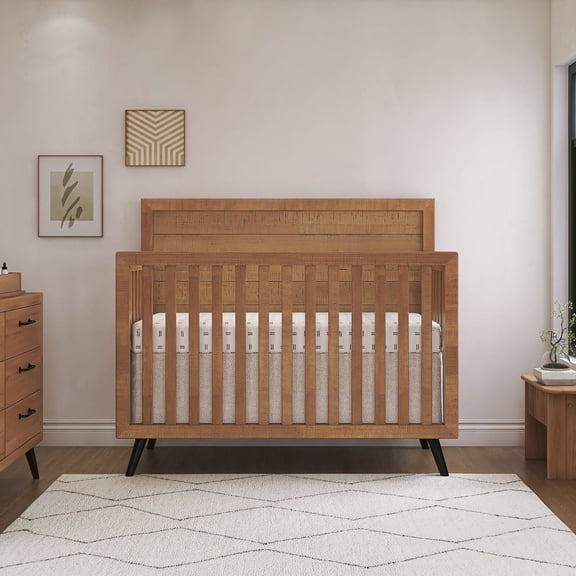 Evolur Stilnovo Mid Century 4-in-1 Convertible Crib, Sugarcane