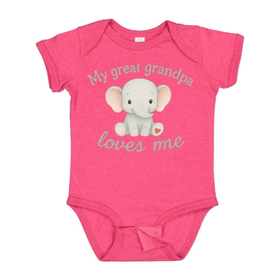 Inktastic My Great Grandpa Loves Me Elephant Boys or Girls Baby Bodysuit