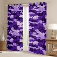 thumbnail image 2 of jejeloiu Farmhouse Rustic Camo Blackout Curtains Set of 2 (52x84 Each),Purple Camouflage Window Curtains For Men Women, 2 of 6