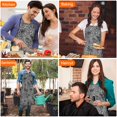 thumbnail image 7 of Black and Tan Leopard Print Apron-Garden Aprons for Women with Pockets-Cotton Linen Waterproof Kitchen Cooking Gardening Aprons Adjustable for Kitchen,Cooking,BBQ and Salon 33x27 Inch, 7 of 7