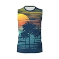 thumbnail image 6 of Lsque Palm Trees Print Men's Cotton Blend Sleeveless Muscle Shirts (S-3XL)- Moisture Wicking, Odor Protection, UPF 30+,X-Large, 6 of 8