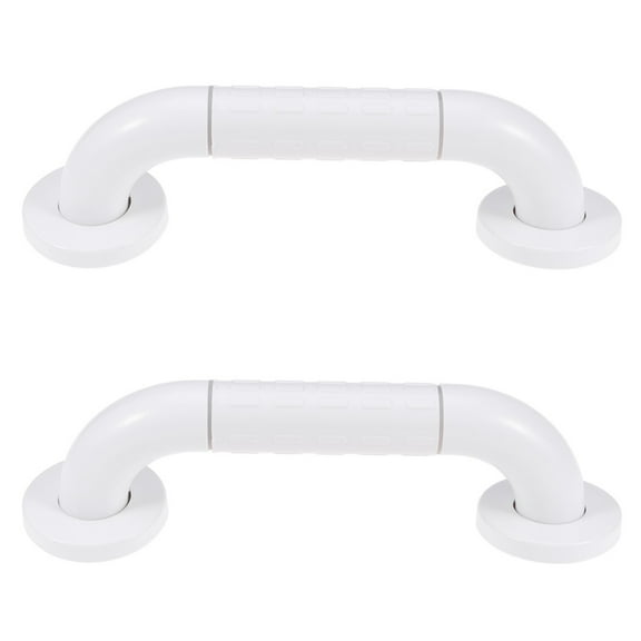2pcs 30cm Elders Toilet Safety Grab Bar Bathroom Bathtub Handrail Stainless Steel Handles Armrest Safety Hand Rail Support Assist Bath Handles Enhanced White Pattern