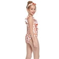 thumbnail image 5 of Odeerbi Toddler Swimsuits Kids Girls One Piece Swimsuit Bow Floral Swimsuit Summer Ruffle Sleeve Swimsuit Orange, 5 of 9