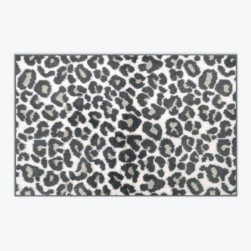 Leopard Print Bath Mat Non Slip - Super Soft & Absorbent Bathroom Rug