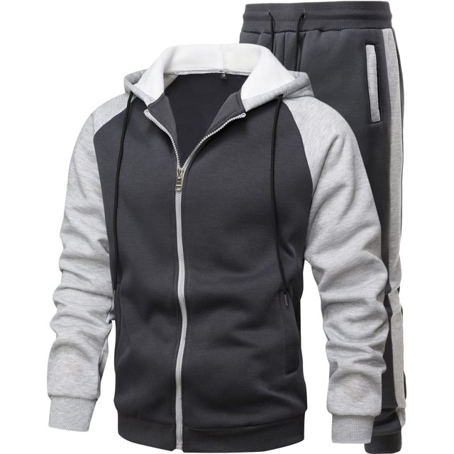 Men's European And American Style Relaxed Leisure Color Block Autumn And Winter 3D Sports Suit