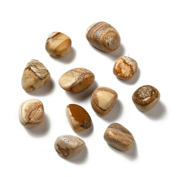 Natural Picture Jasper Beads Tumbled Stone Healing Stones for 7 Chakras Balancing Crystal Therapy Meditation Reiki Vase Filler Gems No Hole/Undrilled Nuggets 17~30x15~27x8~22mm