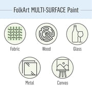 FolkArt Multi-Surface Satin Acrylic Craft Paint Set, Brights, 16 Colors, 2 fl oz Each