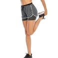 thumbnail image 6 of Women's Summer Pants Elastic Waistband Double Layer Sport Shorts Workout Gym Fitness Leggings Pants Shorts, 6 of 7