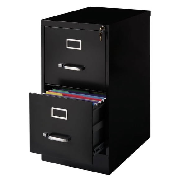 Realspace® 22"D 2-Drawer Vertical File Cabinet, Black