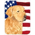 thumbnail image 1 of USA American Flag With Golden Retriever Glass Cutting Board - Large, 1 of 1