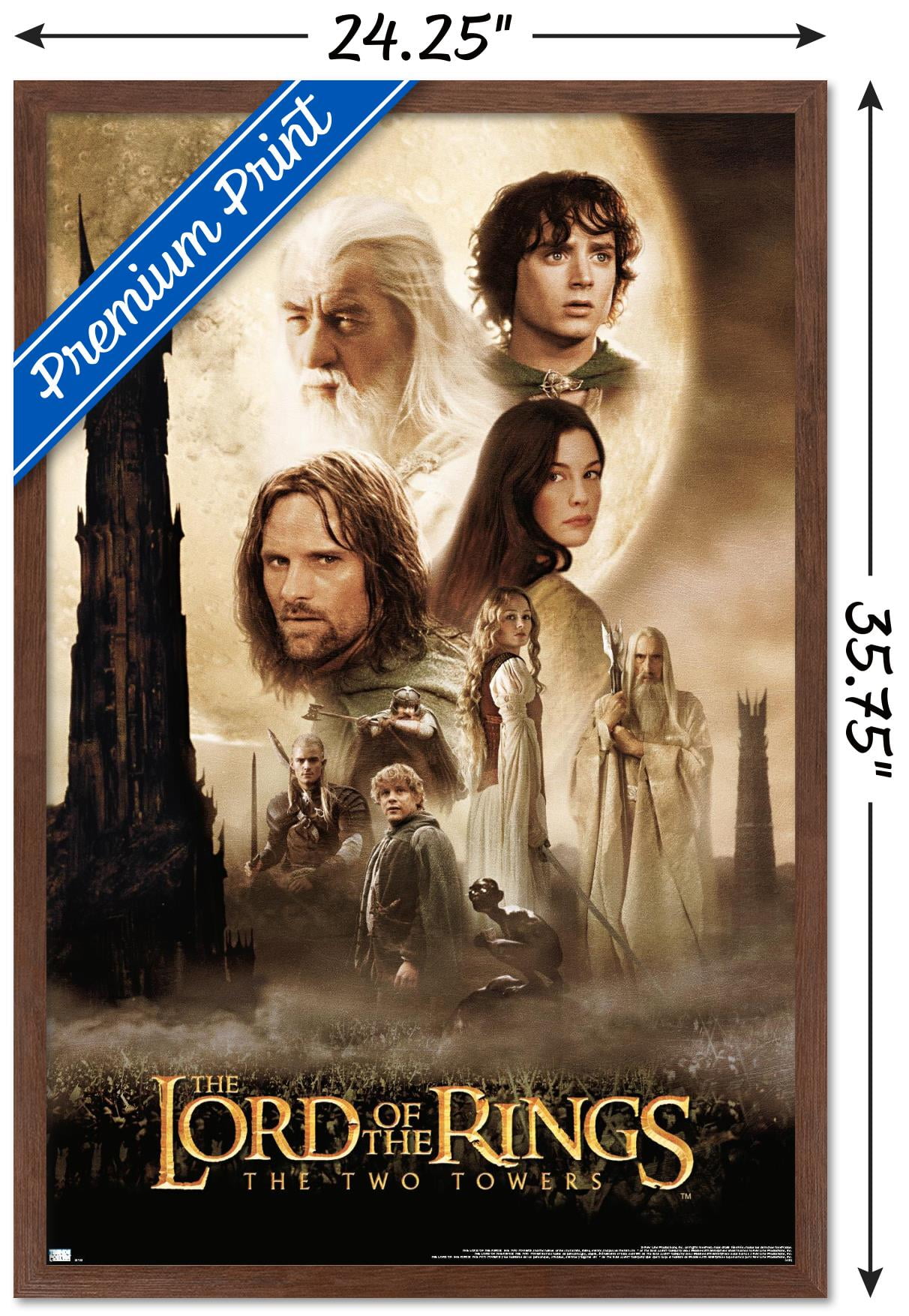 The Lord of the Rings: The Two Towers - One Sheet Wall Poster, 22.375" x 34" Framed