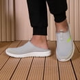 thumbnail image 4 of Men's Backless Slip On Sneakers Walking Shoes Lightweight Close Toes Sandals with Arch Support Breathable Canvas Clogs Gray Size 10, 4 of 6