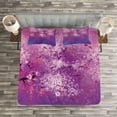 thumbnail image 3 of Ambesonne Purple Quilted Bedspread Set 3 Pcs, Romantic Paint, Queen Size, Fuchsia Purple, 3 of 3