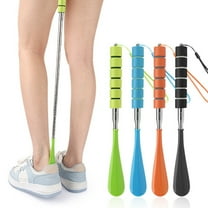 Stainless Steel Retractable Shoe Horn - Adjustable Length 30-71cm - Premium Metal Shoehorn with Non-Slip Ergonomic Handle - Hanging Design - Perfect for Elderly, Pregnant Women, Back