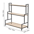 thumbnail image 5 of Naierhg Rustic Plant Stand with Wheels, Rolling Plant Shelf Indoor Outdoor, Metal Plant Rack with Solid Wood for Multiple Plants, 3 Tier Ladder Plant Flower Shelf for Garden, Living Room, Brown Black, 5 of 7