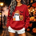 thumbnail image 3 of Sweatshirts for Women Halloween Long Sleeve Crew Neck Printed Top, 3 of 5