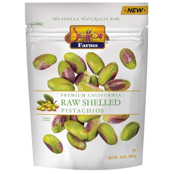 Setton Farms Naturally Raw Shelled Pistachios 20 oz Value Bag, No Shell Pistachios, Non-GMO Project Verified, Certified Gluten Free, Vegan and Kosher, Heart Healthy Snack, 20 Oz
