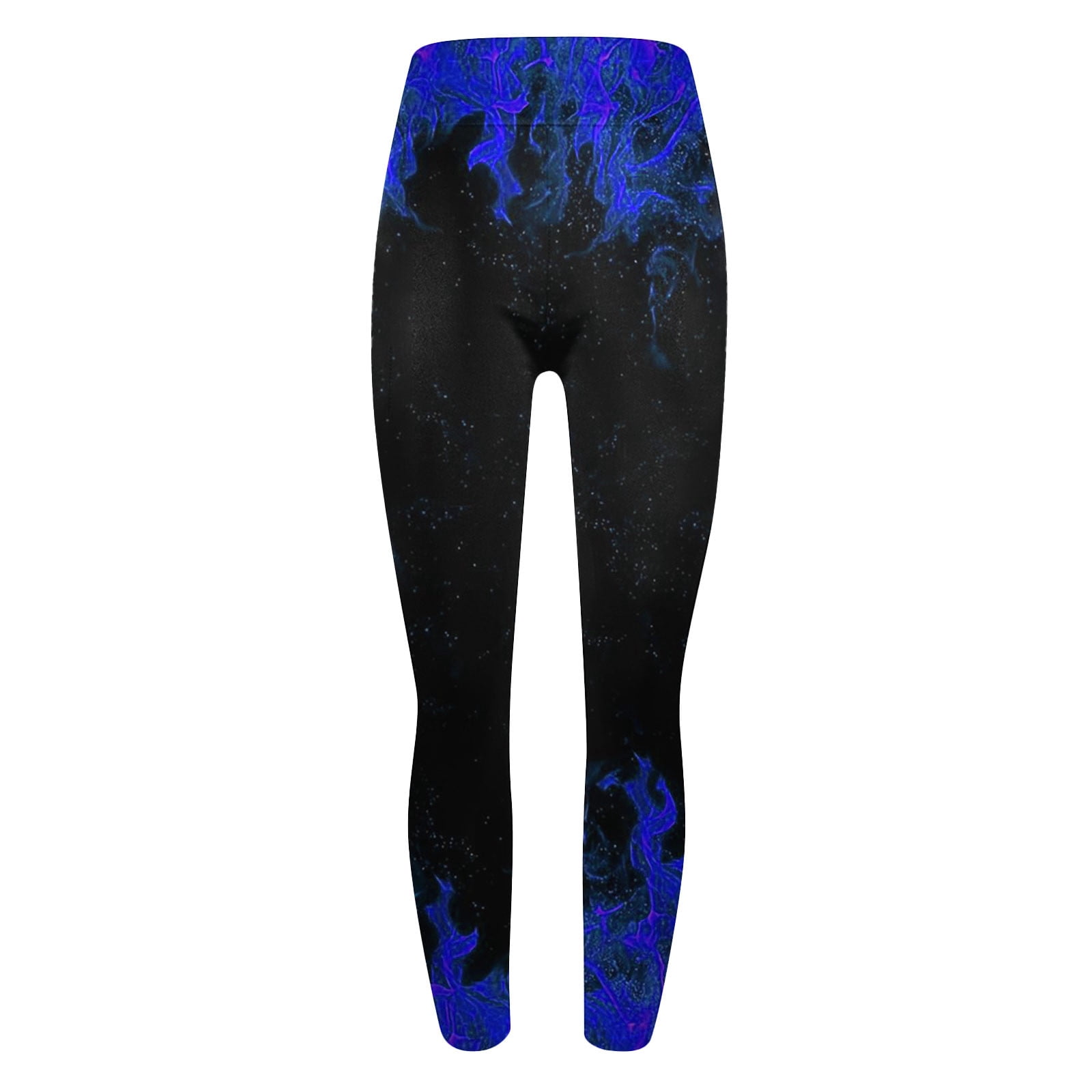 QATAINLAV Leggings for Women, Flame Print High Waisted Workout Leggings for Women Seamless Butt Lifting Legging 2024 Tummy Control Soft Yoga Pants Licras Deportivas de Mujer Blue XL