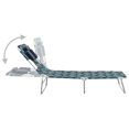 thumbnail image 2 of vidaXL Chaise Longue Pliante avec Coussin de Tête Imprimé Feuilles en Acier, 2 of 5