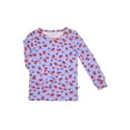 thumbnail image 2 of Sleep On It Toddler Girls 2-Piece Super Soft Jersey Snug-Fit Pajama Set with Matching Socks - Ladybug Dreams, Blue & Pink, Size 4T, 2 of 3