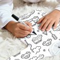 thumbnail image 6 of WOYY Girls DIY Doodle Coloring Pajamas Long Sleeve Tee Pants Kids Loungewear, Sizes 2-9, 6 of 6