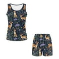 thumbnail image 4 of TSOVTHRID Sika Deer Flower Print Women's Pajama Sets Sleeveless Pajama with Short Pants Soft Round Collar Sleepwear Set Tank Top Loungewear for Summer, Size M, 4 of 7