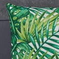 thumbnail image 3 of Amelia Outdoor Palms 17.75" Water Resistant Fabric Square Cushions, Set of 2, Cream, Green, 3 of 5