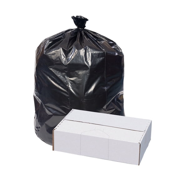 Highmark™ Repro 2-mil Can Liners, 60 Gallons, 38" x 58", 70% Recycled, Black, Case Of 50