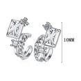 thumbnail image 2 of K-KED Crystal Square Stone Cuff Earrings 925 Sterling Silver Womens No piercing Gift, 2 of 8