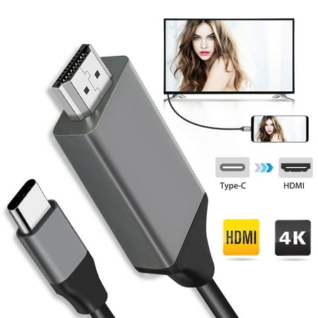 EEEkit USB C to HDMI Cable (4K@60Hz), 6.6ft/2m USB Type C to HDMI Adapter with MacBook Pro/MacBook/iPad Pro, Surface Book 2, Samsung Galaxy (Best Hdmi Cable For Macbook Pro)