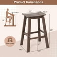 thumbnail image 3 of Costway 29" Patio Bar Stool Set of 2 with Curved Seat & Footrests for Backyard Outdoor Brown, 3 of 8