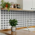 thumbnail image 2 of Mi Alma Floral Black White Tile Stickers - Removable Vinyl 4x4, 24 pcs, 2 of 11