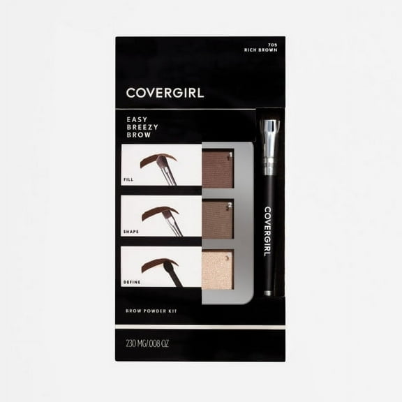 COVERGIRL Easy Breezy Brow Powder Kit, 705 Rich Brown