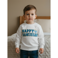 thumbnail image 6 of Spewahor Toddler Boy Girl Hanukkah Sweatshirt Letter Embroidery Long Sleeve Round Neck Pullover Loose Tops, 6 of 9