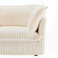 thumbnail image 6 of Modern Cream Corduroy 2-Seater Sectional Sofa with Convertible Ottoman and Soft Pillows, 6 of 23