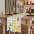 thumbnail image 2 of Spring Forsythia Flowers Table Runner, Yellow Floral Hummingbird Gray Plaid Cotton Linen Table Runners 108 Inches Long, Dresser Scarf Runner for Dining/Living Room/Kitchen/Square Tables 13''x108'', 2 of 9