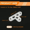 thumbnail image 2 of Uxcell 3/8" (10mm) T Type Tile Spacers, 300 Pcs Suit 10 mm Plastic Floor Wall Hexagonal Tile Spacers for Floor Wall Spacing Paving Tiling Installation Leveling Laying Tools, White, 2 of 6