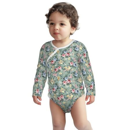 

Fotbe Rose Flowers Pattern Unisex-baby Long-sleeve Bodysuit Long Sleeve Bodysuits One-piece 100% Organic Cotton for Infant Baby Boys Unisex-18 Months
