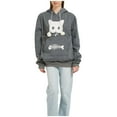 thumbnail image 3 of Womens Hoodies with Cat Pouch Long Sleeve Cute Graphic Sweatshirts Kitten Puppy Carrier Shirts Pet Animal Holder Sweater, M Dark Gray, 3 of 6