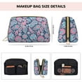 thumbnail image 2 of Blue Pink Paisley Makeup Bag, Large Capacity Travel Cosmetic Bag for Women Girls- Travel Toiletry Bag Leather Portable Waterproof Makeup Case Organizer with Handle, 2 of 4