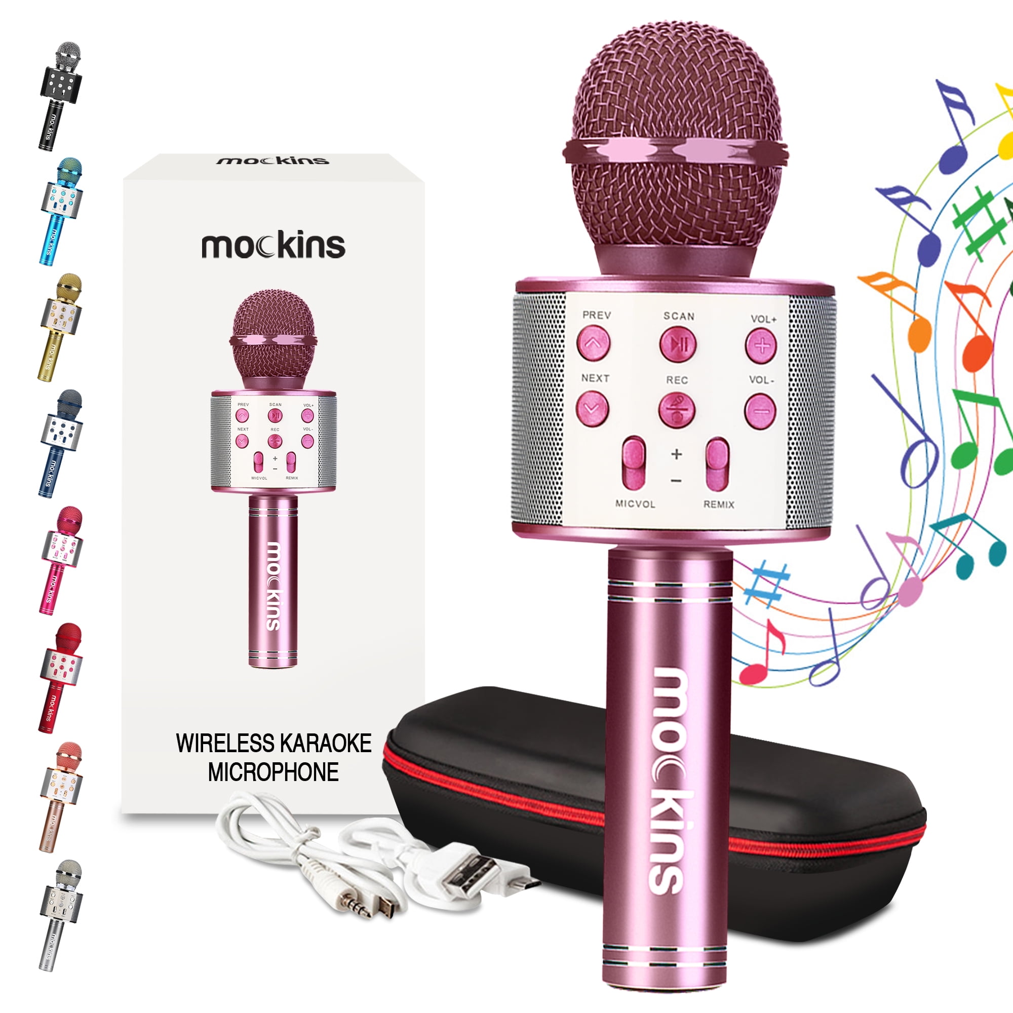 Dream Fun Popular Singing Wireless Bluetooth Microphone with Speaker for Pink 